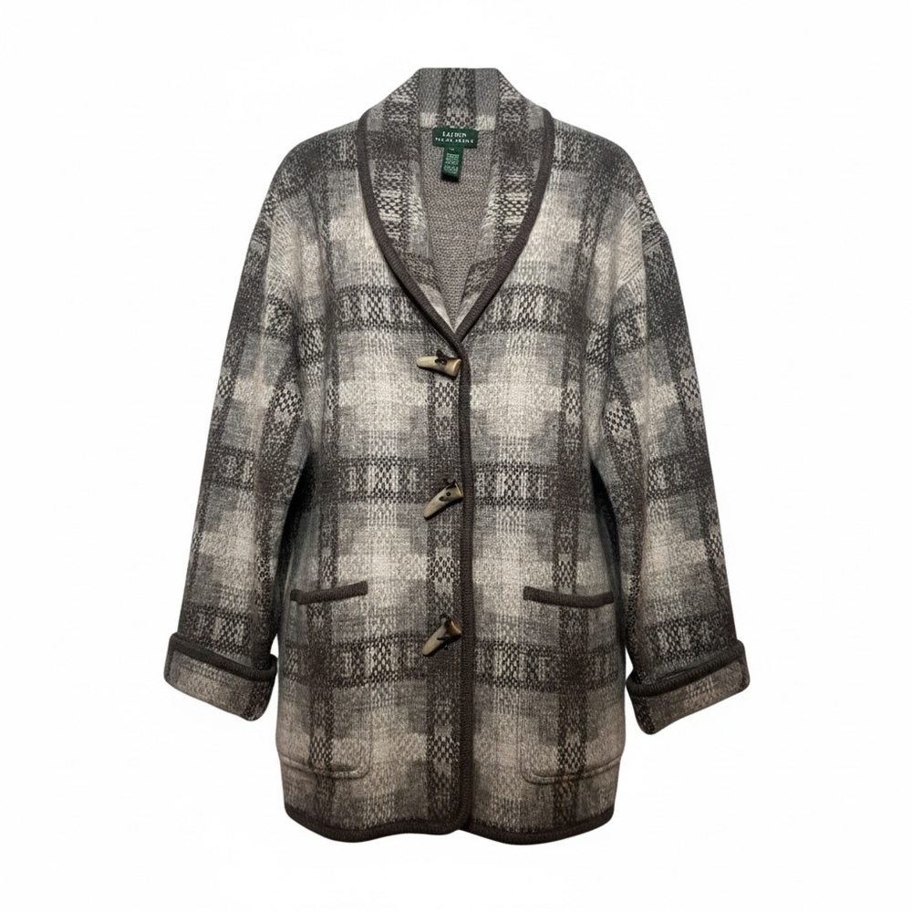 Vintage Ralph Lauren Gray and Brown Plaid Blazer
